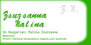 zsuzsanna malina business card